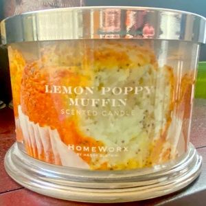 🍋LEMON POPPY MUFFIN HOMEWORX BY HARRY SLATKIN 4 WICK CANDLE NEW🍋